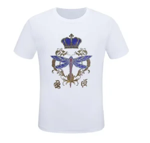 Designer men’s rhinestone t-shirt comfortable cotton Europe style streetwear t-shirts