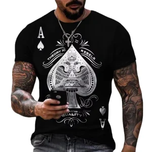 Direct Sale Men’s Short Sleeve Knitted T-Shirt with 3D Pattern Personalized Streetwear Casual Breathable Summer T-shirt