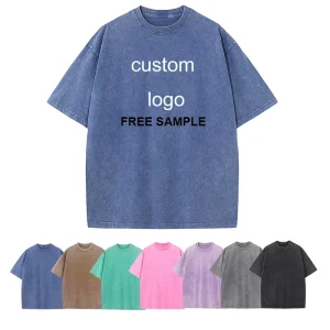 Distressed Luxury Men 100% Cotton T Shirt High Quality Blank Vintage Logo Custom Faded Oversized Acid Washed T Shirt