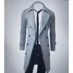 Double Breasted Medium-length Slim Casual Men’s Trench Coat Jacket Sehe Fashion