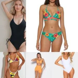 Double Face Sheines Custom Swimwear Fabric Custom Swimwear for Women Burkini Muslim Swimwear Women Men’s Swimsuits