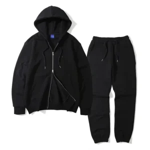 Double Zip up Hoodies and Sweatpants Full Zip Hoodie Sweatsuit Training Jogging Wear
