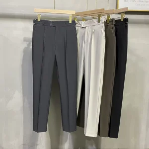 Dress Pants Men’s Straight Leg Loose Sag Casual Pants High Sense Business Suit Pants