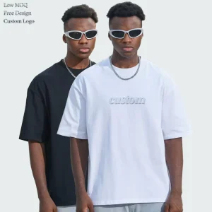 Drop Shoulders T-shirt High Quality Luxury Blank Bulk Oversized Tshirt 300Gsm 100% Cotton Soft T Shirt for Men