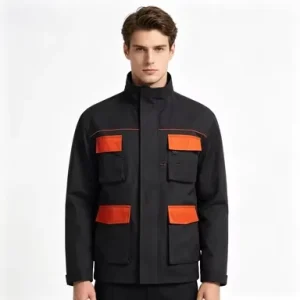 Durable Breathable Polyester Cotton Work Jacket Oxford Reinforced Lightweight Industrial Jacket