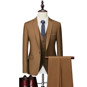 EUR US Size XS-4XL (Jackets+Vest+Pants) Casual Men’s Business Blazers Wedding Groom Three-piece Suit Tuxedo