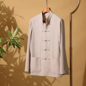 Eco friendly Men’s Casual Blazers with V neck Collar and Single Breasted Closure
