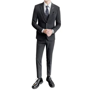 Elegant 3 Piece Men’s Wedding Suit Designs Temperament Coat Pants