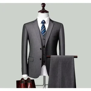 Elegant High end Custom 3 Pieces Slim Fit Formal Business Suit for Men
