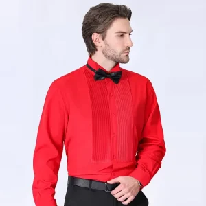 Elegant Long Sleeve Shirts for Men Slim Fit Soft White Office Designer Dress Clothes