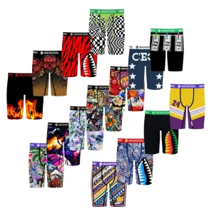 Ethica Shark Print Top Rated Breathable Chic Boxer Brief Underwear for Men