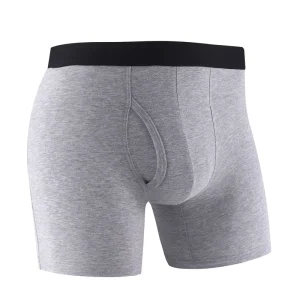 European American Export Cotton Men’s Mid-Rise Anti-Bacterial Boxer Shorts Lengthened Loose Plus Size Sweat-Absorbent Knitted