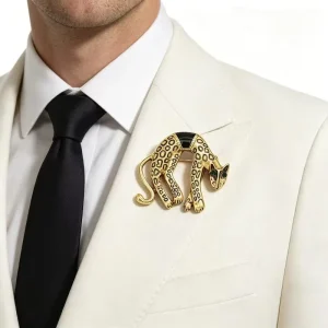 European Rhinestone Vintage Cat Brooch Simple Creative Clothing Pin Corsage