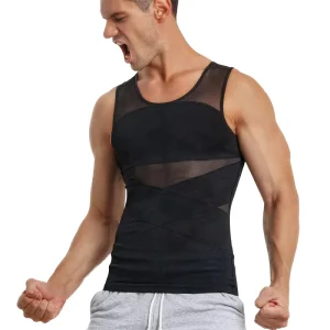European and American manufacturers directly sell men’s shaping vests high elastic mesh thin bras and tummy-control tops