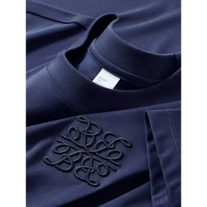 European style Embroidery O Neck Loose fitting 80S Liquid Ammonia Double Quenched Pure Cotton Men’s Casual Short sleeve T-shirt