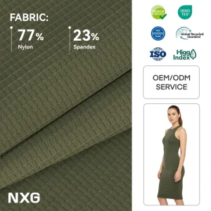 Fabric for Bodycon Dresses OEM ODM 77% Nylon 23% Spandex Color Fast 170GSM OEKO TEX 100 Class I