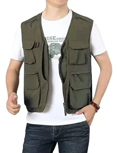 Factory Blank Men’s Casual Lightweight Outdoor Fishing Work Safari Travel Photo Cargo Vest Multi Pockets for Men
