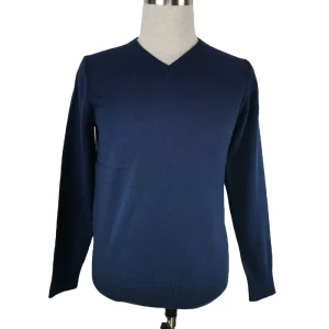 Factory Custom High Quality Jersey Knitted Loose Men’s V Neck Pullover Sweater