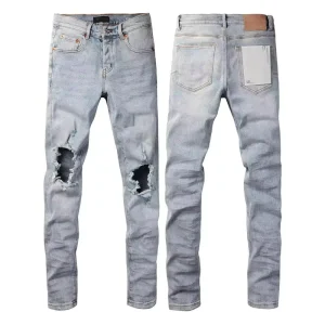 Factory Custom High Quality Men’s Printed Acid Washed Torn Slim Fit Jeans Streetwear Designer Ripped Skinny Denim Pants for Men