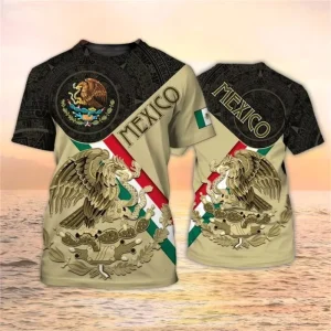 Factory Custom Logo Printed Mexico Eagle Gym T Shirts Crewneck Heavyweight Graphic Plain Tee Tops Bulk Men T shirt Sportswear