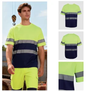 Factory Custom Men’s Clothes Hivis T-shirt High Visibility Safety Uniform Breathable and Easy to Dry HiVis Workwear T Shirt