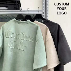 Factory Custom Men’s T-Shirt O-Neck 100% Cotton Short Sleeve Regular Fit Embroidered 240g Anti-Wrinkle Quick Dry