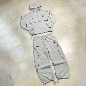 Factory Custom Printed 3m Reflective Zip Up Hoodies Nylon Track Pants Lightweight Jogger Windbreaker Breathable Quick Dry