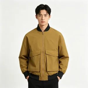 Factory Custom Workwear Denim Style Outdoor Hiking Jacket Windproof Rainproof Men’s Coat