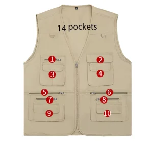 Factory Customization Multi-pocket Man Work Cargo Photographer Black Mesh Utility Windproof Outdoor Fishing Men’s Vest