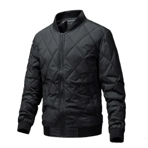 Factory Customized High Quality Basic Classic Men’s Winter Down Coat Simple Casual Diamond Quilted Design Puffer Jacket