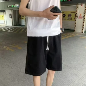 Factory Customized High Quality Light Vintage Washed Streetwear Loose Mid Waist Summer Men’s Straight Leg Denim Shorts