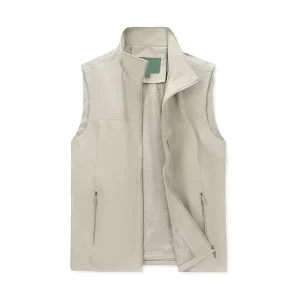 Factory Customized Men’s Casual Vest Lightweight Outdoor Work Cargo Sleeveless Unisex Jacket for Hiking Travel