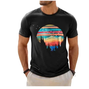 Factory Customized Printed T-Shirts Men’s Boxy Fit T-Shirt Men Beach T-Shirt Summer Casual