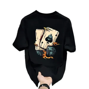 Factory Direct Men’s 100% Cotton Knitted Breathable Hip Hop Fashion Printed T-shirts Summer Casual O-Neck with Pattern