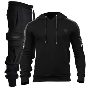 Factory Direct Men’s Heavyweight Long Sleeve Sports Hoodie Set Custom Logo Eco-Friendly Sportswear