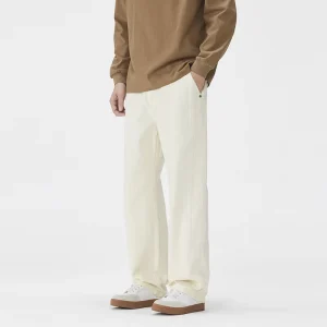 Factory Direct Men’s Lightweight Cotton Casual Pants Wide Leg Quick-Dry Breathable with Elastic Waistband