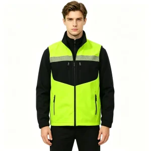 Factory Direct Men’s Printed Velour Heated Vest V Neck Sleeveless Zipper Closure Casual Pullover Waistcoat