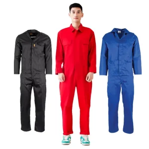 Factory Direct Men’s Safety Workwear Uniforms Cotton Polyester Blend Long Sleeves & Trousers Professional Work Clothing