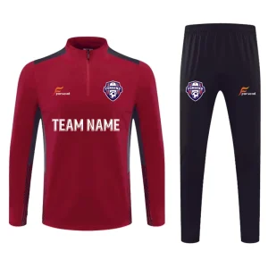 Factory Direct Sales Men’s Winter Breathable Soccer Training Tracksuit with Printed Logo 100% Polyester