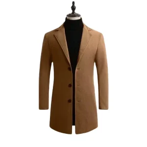 Factory Direct Supply Men’s Coat Korean Version Single-breasted Slim Mid-length Windbreaker Coat Casual Men Coat