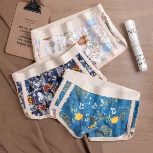 Factory High Quality Colourful Printed Cotton Boxer Shorts Anti-Chafing Men’s Underwear House Underpants Boxer Briefs