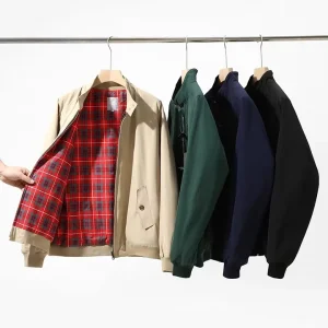 Factory OEM Custom Logo Men’s Windbreaker Jacket Vintage Zipper Flight Jacket Stand Collar Multi-pocket Workwear Coat