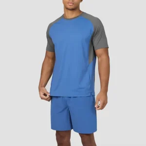 Factory OEM Men’s Color Block Athletic 2 Pieces Set Quick Dry Lightweight Activewear for Summer Workouts Athletic Twinset