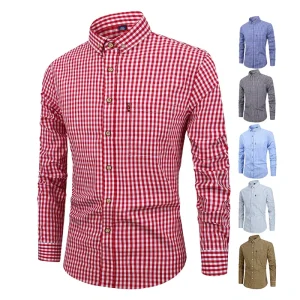 Factory Price Men’s Shirt Solid Color Long Sleeve Men’s Shirt Casual Simple Slim Business Fashion Men’s Shirt
