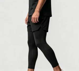 Factory Spandex Poly Nylon 2-in-1 Double Layer Cargo Pockets Elastic Drawstring Knee Length Quick Dry Men Shorts OEM