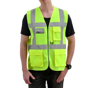 Factory Supply Safety Vest With Logo Multi Functional Pockets Surveyor Safety Clothing Security Protection Reflective Vest