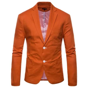 Fall Men’s Clothing Long Sleeve Solid Color Slim Suit for Men Casual Fashion Plus Size Coats Man Blazer