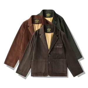 Fall Winter Corduroy Suits for Men Man Blazer Coats Casual Men’s Suit Jacket Men’s Suits Italian
