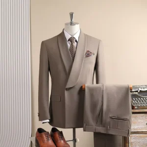 Fall Winter Light Luxury Casual Business Chic Three Piece Double Breasted Beaded Polyester Fibers Suit