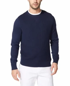 Fashion Casual Men’s Spring Knitted Ribbed Cotton Knitting Pullover Sweater Navy XX-Large